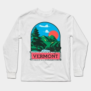 Vintage Style Vermont Long Sleeve T-Shirt